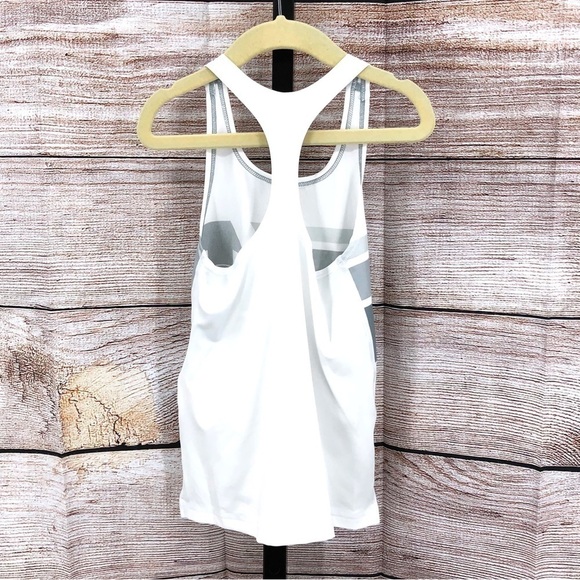 Under Armour White and Grey Racerback Tank Top Size Youth XS - Picture 3 of 9